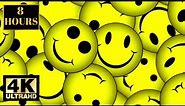 Happy Smiling Emoji Wallpaper Screensaver Background With Music 4K 8 HOURS