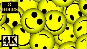Happy Smiling Emoji Wallpaper Screensaver Background With Music 4K 8 HOURS
