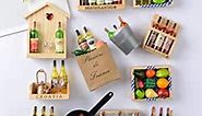Fridge Sticker,8Pcs Simulated Cute Wine Bottles Holder Fridge Magnets for Home Wall Decoration Living Room