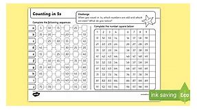 Counting in 5s Worksheet