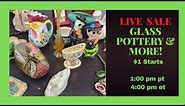 Glass Pottery and Cool Vintage Stuff LIVE SALE