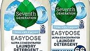 Seventh Generation Laundry Detergent, Ultra Concentrated EasyDose, Free & Clear, 23.1 Fl Oz (Pack of 2) (Packaging May Vary)