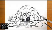 How to Draw a Cave Easy