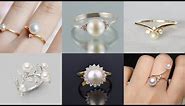 Pearl Ring Ideas, Designs. Gold & Pearl rings designs