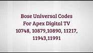 Bose Universal Remote Codes