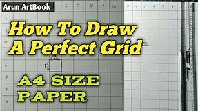 How to Make perfect Grid for perfect Outline in A4 Size paper / How to Make Grid Lines/Arun ArtBook