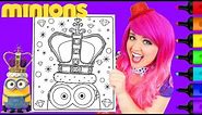 Coloring Minions King Bob Coloring Book Page Prismacolor Colored Paint Markers | KiMMi THE CLOWN