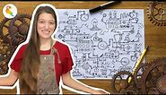 Let's Draw Steampunk Machines!💡Easy Tutorial