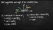 Magnitude and angle of the resultant force (KristaKingMath)