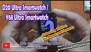 D20 Ultra Smartwatch / Y68 Ultra Smartwatch - Unboxing Review, See Menus and Features