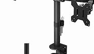BONTEC Dual Monitor Desk Mount, Monitor Stand for 13–27 Inch LCD LED 2 Monitors, Ergonomic Full Motion Heavy Duty Double Arms Hold up to 22 lbs, VESA 75x75/100x100 mm