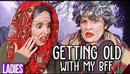 Turning Ourselves Into OLD LADIES!! // Best Friend Halloween Costume