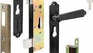 Prime-Line K 5092 Steel and Diecast Security Door Keyed-Locking Mortise Handle Set for Security Screen Doors, 6-3/4 Inch Mounting Hole Centers, Black, Set of 1