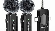 YEJATA Lavalier Microphone for iOS/Android Phone/Camera/Computer/Laptop, Professional Dual Lapel Microphone for Video Recording, Vlog, YouTube, TikTok