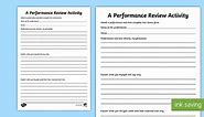 A Performance Review Worksheet