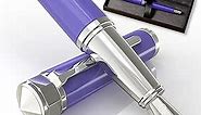 Ellington Pens Luxury Fountain Pen Set- Fountain Pens for Writing - Smooth Fine Nib - Includes Refillable Ink Converter, 3 Ink Cartridges [Black & Blue], Gift Box - Elegant Calligraphy