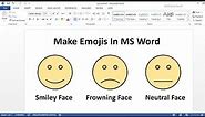 How to Make Smiley, Frowning, Neutral Faces In MS Word