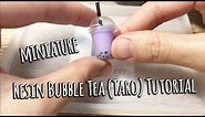 How to Make Miniature Resin Bubble Tea (Taro Milk Tea) - UV Resin Tutorial