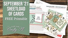 September 2021 SheetLoad of Cards | Debut & FREE Printable | 1 Sketch, 8 Cards