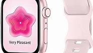 OYODSS Sport Silicone Band Compatible with Apple Watch Bands 40mm 38mm 41mm 44mm 45mm 49mm 42mm Light Pink, Soft Strap Waterproof Wristband Women Men for iWatch Bands Series 9 Ultra 8 7 SE 6 5 4 3 2 1