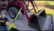 HOW I STRAP DOWN TRACTOR FOR TRANSPORT