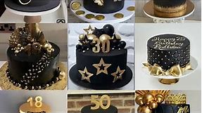 Black and Gold Birthday cakes/ideas/black and Gold cake design 2022