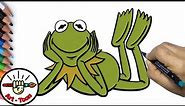 how to draw kermit the frog from the Muppets Step by step easy