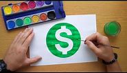 How to draw a dollar sign icon ($)