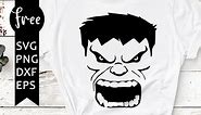 Hulk face svg free, hulk svg, face svg, instant download, silhouette cameo, shirt design, superhero svg, free vector files, png, dxf, eps 0400