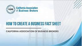 How to Create a Business Fact Sheet