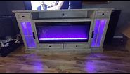 Farmhouse Entertainment Center Fireplace TV Stand for 80 Inch TV