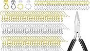 MAIBAOTA Earring Hooks for Jewelry Making, 602 Pcs Earring Making Supplies, 925 Silver and Gold Plated Earring Making Kit, Earring Findings, Jump Ring, Earring Back, DIY Jewelry Making Supplies Kit