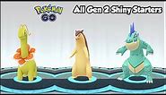 All Gen 2 Shiny Starters Evolution | Meganium | Typhlosion | Feraligatr - Pokémon GO