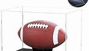 Football Display Case Full Size, Acrylic Clear Box with Stand, UV Protected Memorabilia Holder, for Autographed Football Fans & Collectors, Sports Collectibles