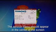How to access the service menu on a Samsung monitor