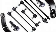 SCITOO 10pcs Suspension Kit Front Lower Control Arm Front Inner Outer Tie Rod End Front Rear Sway Bar Link Fit 2001-2003 For Mazda Protege 2002-2003 Protege5