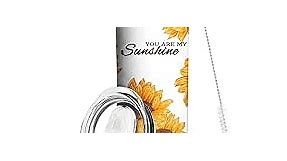 Sunflower Tumbler,Tumbler with Lid and Straw-You are My Sunshine-Birthday Gifts for Women Mom Daughter Girlfriend Teenage Girls Bridesmaid-Sunflower Gifts for Women-Travel Iced Coffee Cup Mug