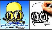 How to Draw a Minion from Despicable Me - Fun2draw style (Easy Characters) | Online Art Classes