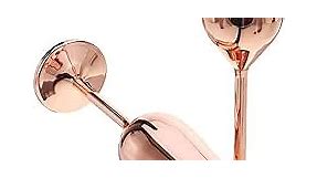 Stainless Steel Copper Champagne Flutes Glass Set of 2, 200ML Unbreakable Champagne Wine Glasses for Wedding, Parties and Anniversary (rose gold)