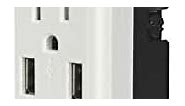 AC USB in Wall Outlet - 4.2 Amp High Speed Dual AC and USB Charging Ports and Grounded Electrical Outlet Receptacle with Wall Plate, UL Listed