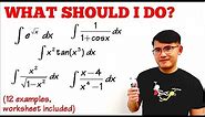 What Integration Technique Should I Use? (trig sub, u sub, DI method, partial fractions) calculus 2