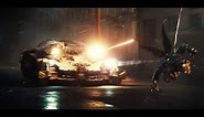 Batman in Batmobile vs Parademons Scene - Justice League