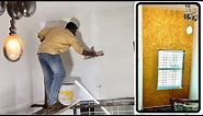 new Golden wall texture design | wall painting ideas
