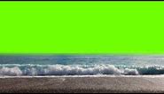 Green screen waves, video footage waves beach