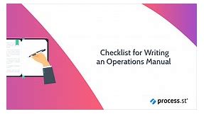 Checklist for Writing an Operations Manual | Process Street