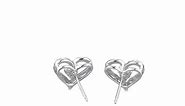 Sterling Silver Diamond Heart Earrings