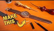 Make A Raised Leather Watch Strap // Be The Maker // Leathercraft Tutorial