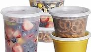 Comfy Package, [48 Sets - Combo Plastic Deli Containers With Airtight Lids - 8 oz, 16 oz, 32 oz. - Food Storage/Soup Containers