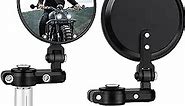 MICTUNING Universal Motorcycle Mirrors - 3 Inch Round Folding Bar End Side Mirror Compatible with Honda, Scooter, Suzuki, Yamaha, Kawasaki, Victory and More