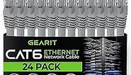 GearIT Cat 6 Ethernet Cable 3 ft (24-Pack) - Cat6 Patch Cable, Cat 6 Patch Cable, Cat6 Cable, Cat 6 Cable, Cat6 Ethernet Cable, Network Cable, Internet Cable - Gray 3 Feet